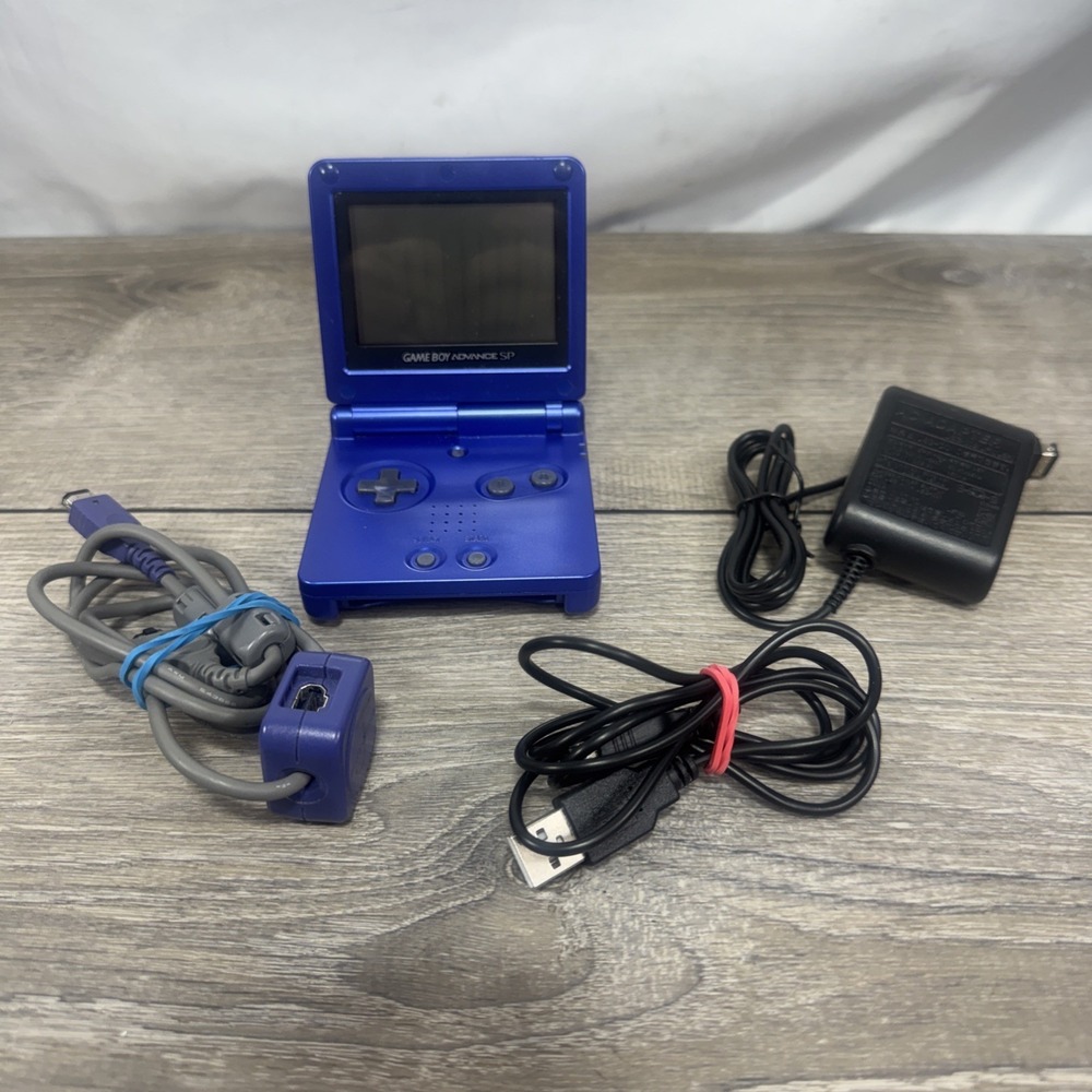 Nintendo Gameboy Advance GBA SP Console AGS-001 Blue Tested New Battery Cables